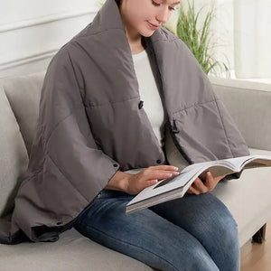 USB-Powered Heated Wearable Blanket Shawl - 3 Heat Settings, Portable & Machine Washable