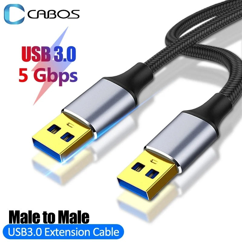 USB 3.0 Male to Male Extension Cable – 5Gbps High-Speed Data Transfer Cord for PC, Laptop, TV, and PS4