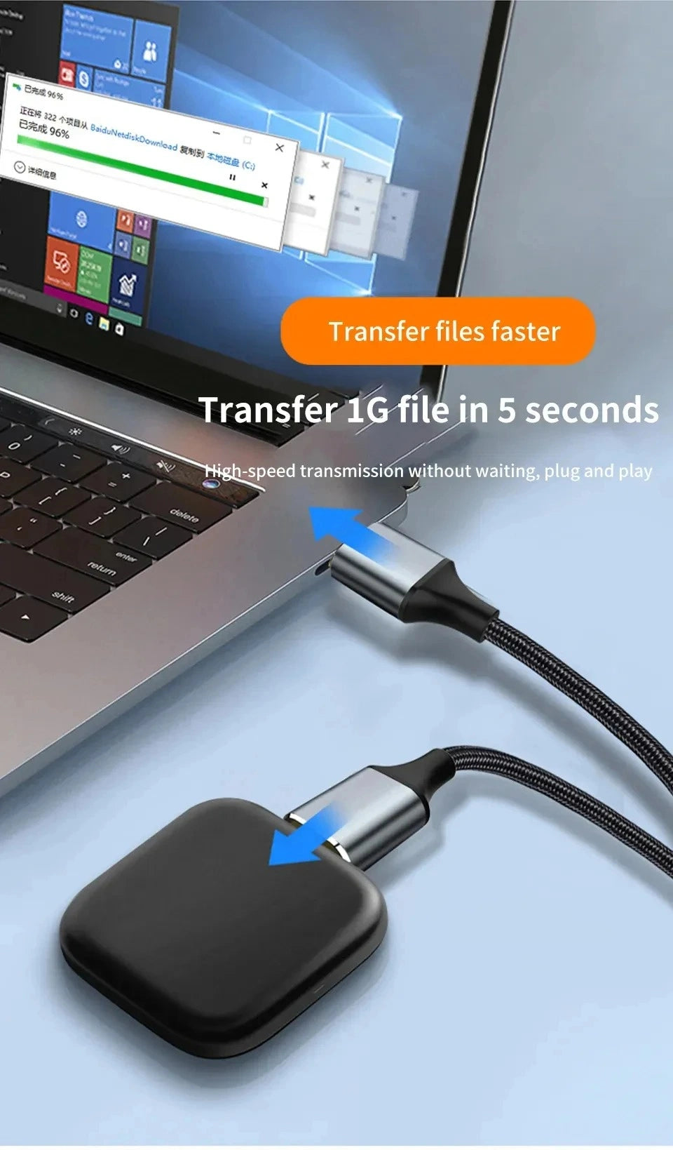 USB 3.0 Male to Male Extension Cable – 5Gbps High-Speed Data Transfer Cord for PC, Laptop, TV, and PS4