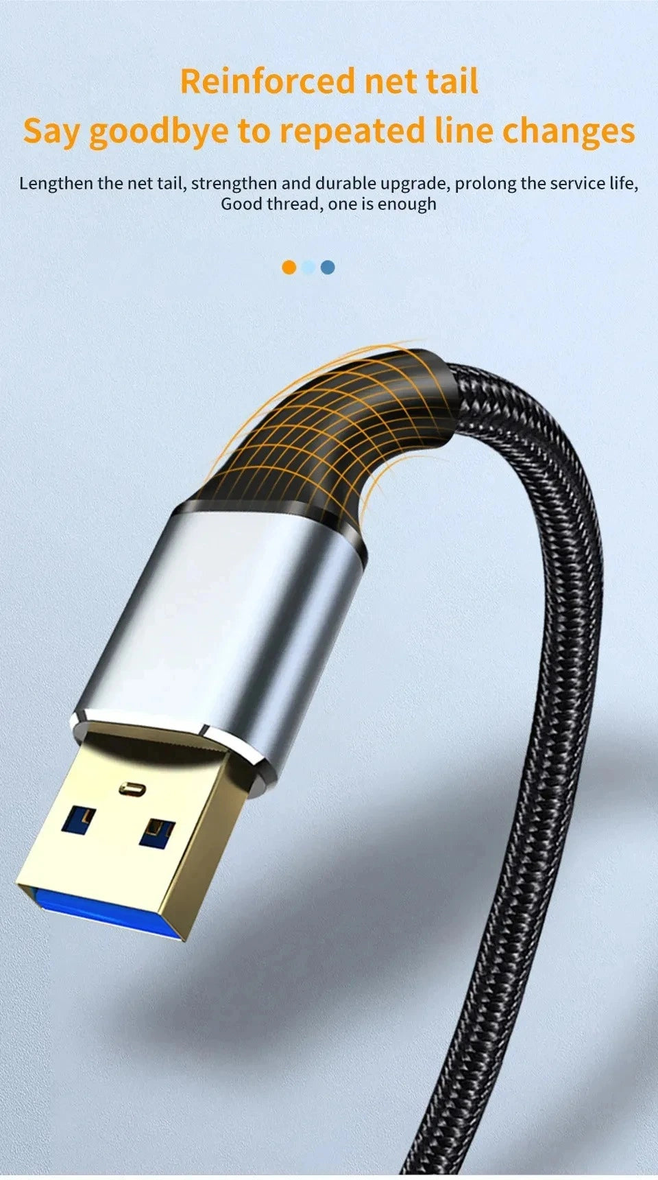 USB 3.0 Male to Male Extension Cable – 5Gbps High-Speed Data Transfer Cord for PC, Laptop, TV, and PS4