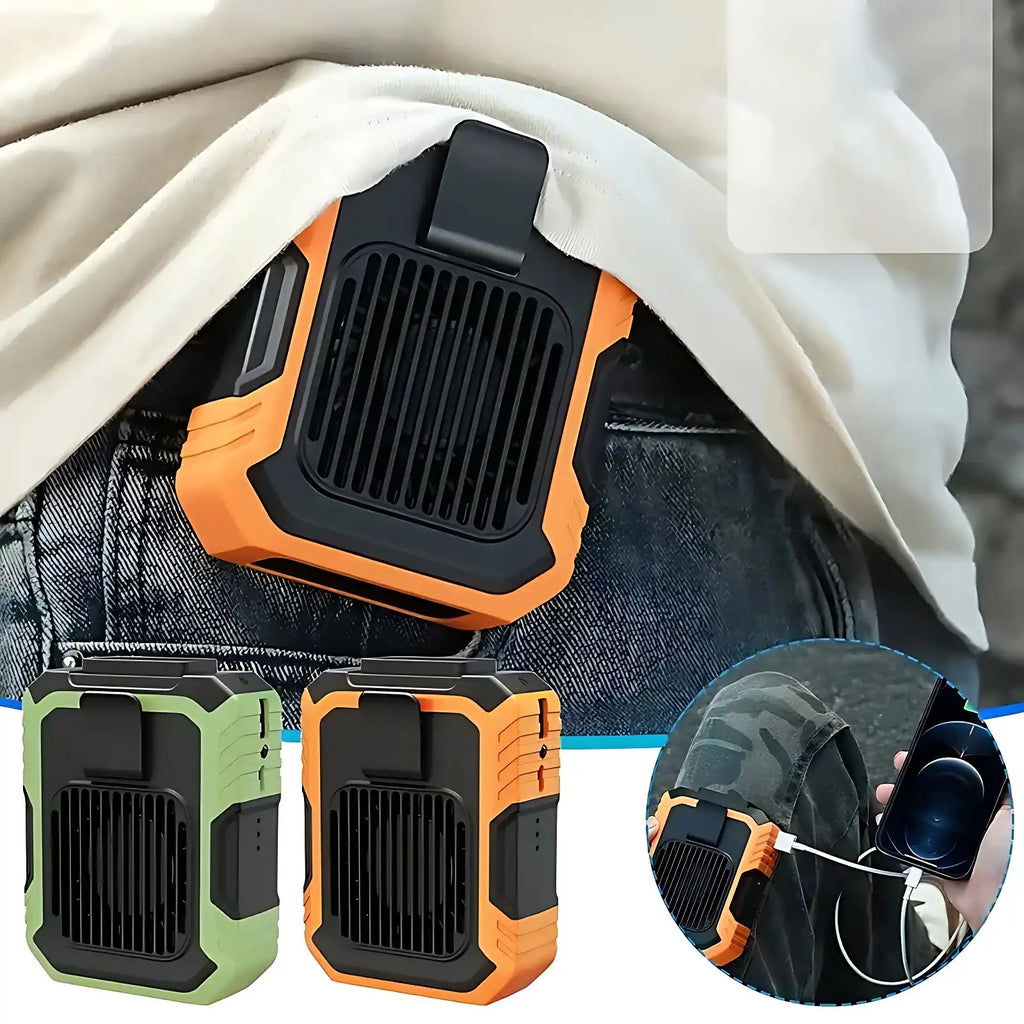 Ultra-Portable Waist Fan - Rechargeable 3-Speed Cooling, Doubles as Power Bank