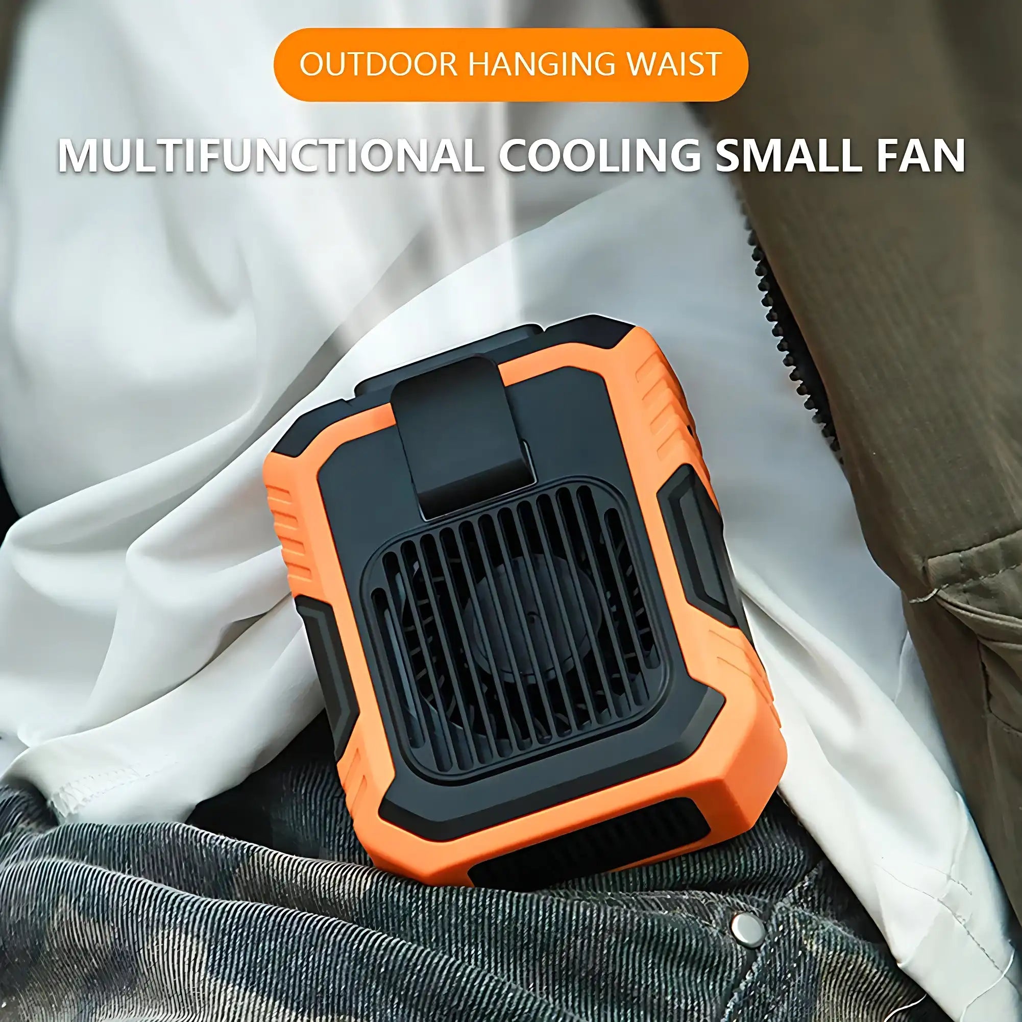 Ultra-Portable Waist Fan - Rechargeable 3-Speed Cooling, Doubles as Power Bank