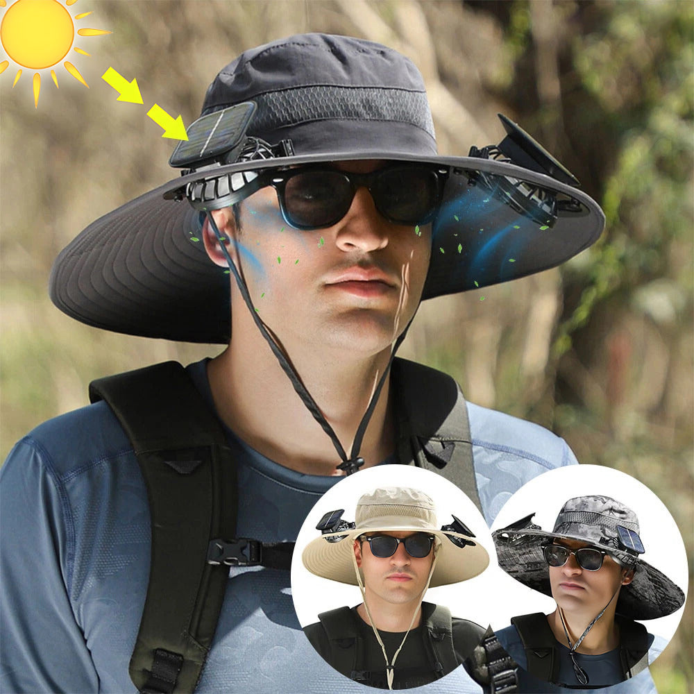 Ultralight Solar Fan Outdoor Hat for Camping, Hiking, Cycling, Best Father’s Day Gift for Dad or Husband