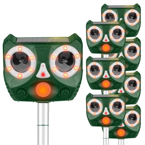 Ultrasonic Animal Repeller Outdoor, Solar Powered Squirrels Repeller Waterproof Deer Repeller for Dog, Cat, Squirrels, Bird, Rabbit, Deer, Raccoon Farm Yard Garden