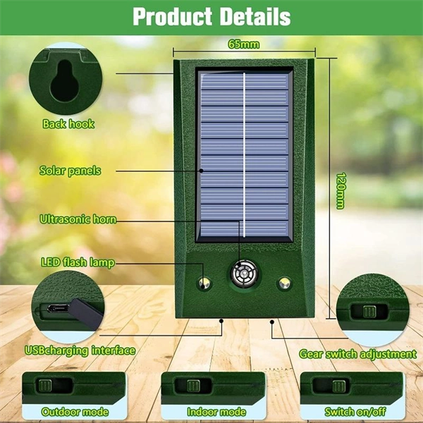 Ultrasonic Mice Repeller Outdoor LED Red and White Flashing Bird Repeller Ultrasonic Dog Repeller Cat Repeller