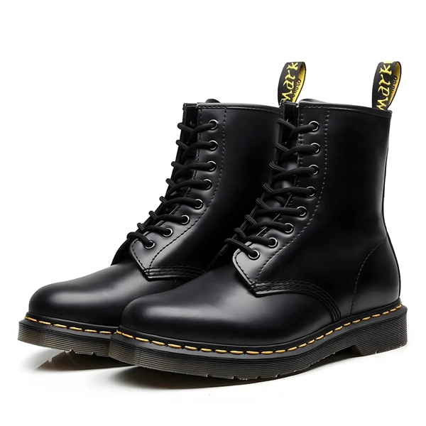 Unisex Leather Combat Boots - Classic Lace-Up Style