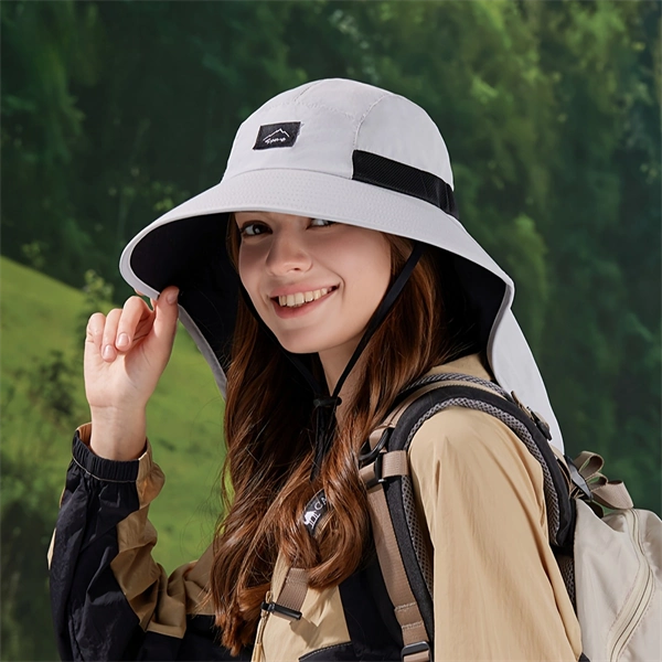 Unisex Quick-Dry Outdoor Hat – Waterproof Breathable with Neck Flap & Mesh Panels