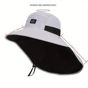 Unisex Quick-Dry Outdoor Hat – Waterproof Breathable with Neck Flap & Mesh Panels