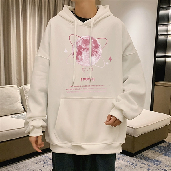 Unisex Vintage Earth Graphic Hoodie Jacket – Loose Fit Streetwear Windbreaker for Spring & Fall