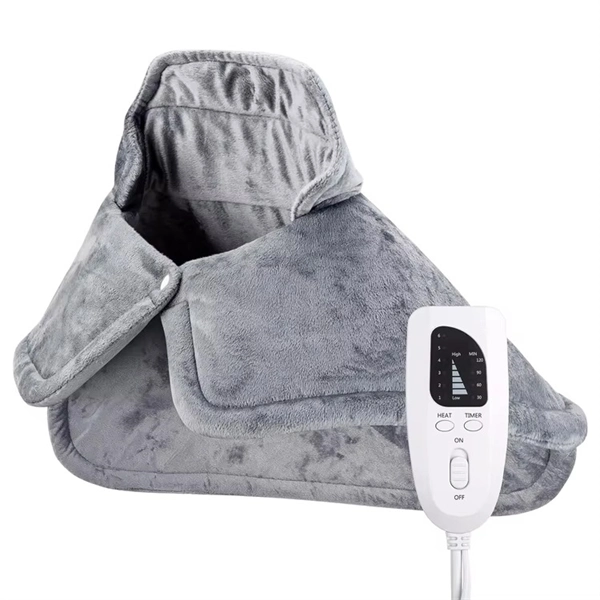 Weighted Heating Pad for Neck and Shoulders – Electric Heat Wrap with 6 Heat Settings & Auto Shut-Off
