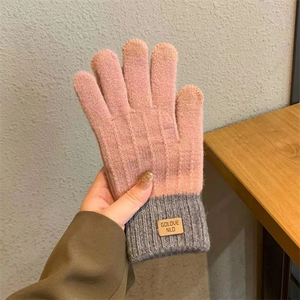 Winter Knit Touchscreen Gloves – Thick Fleece Lined Warm Gloves for Men & Women, Cold Weather Cycling & Outdoor Use