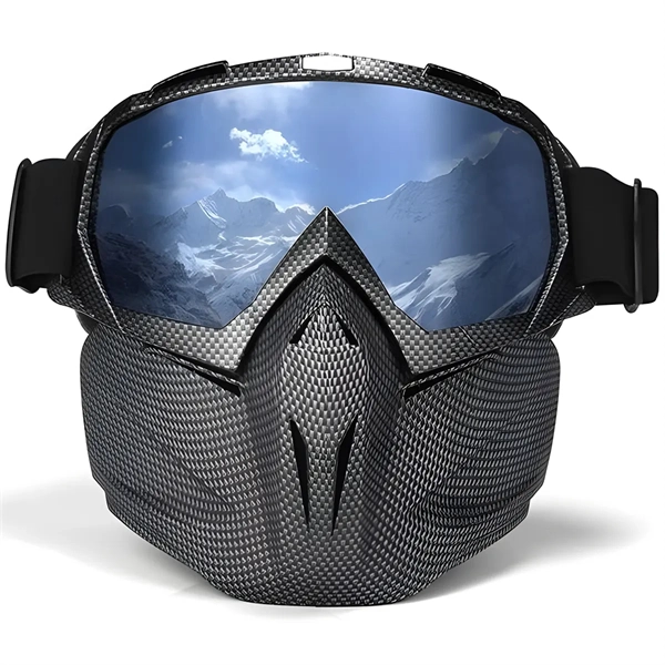 Winter Sports Face Mask with Anti-Fog Goggles - Windproof & UV Protection