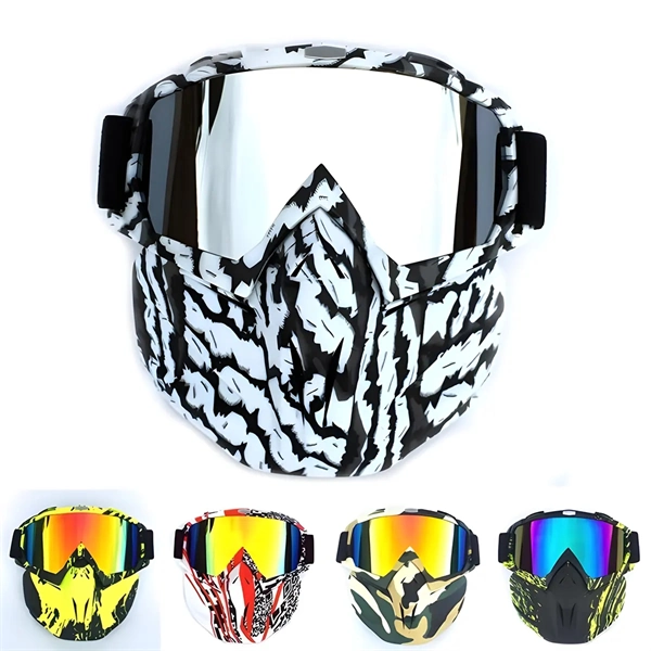 Winter Sports Face Mask with Anti-Fog Goggles - Windproof & UV Protection