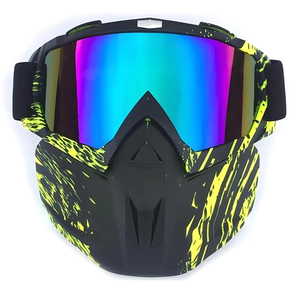 Winter Sports Face Mask with Anti-Fog Goggles - Windproof & UV Protection