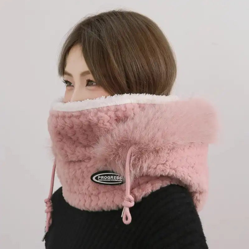 Women's 3-in-1 Fleece Balaclava - Winter Hat with Built-in Neck Gaiter & Face Mask for Skiing, Cycling, Outdoor Sports