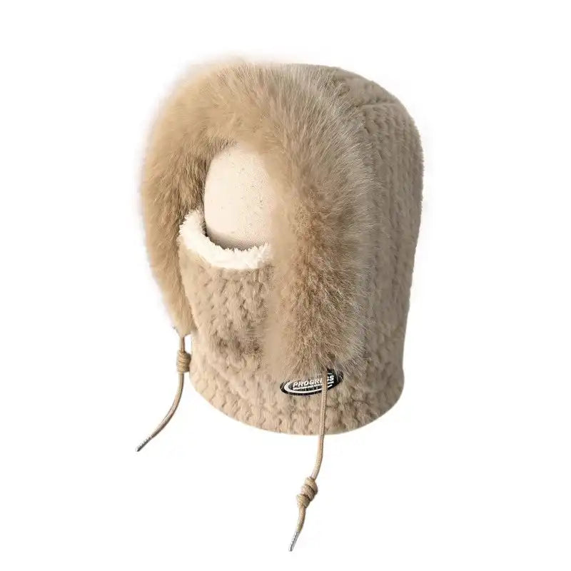 Women's 3-in-1 Fleece Balaclava - Winter Hat with Built-in Neck Gaiter & Face Mask for Skiing, Cycling, Outdoor Sports