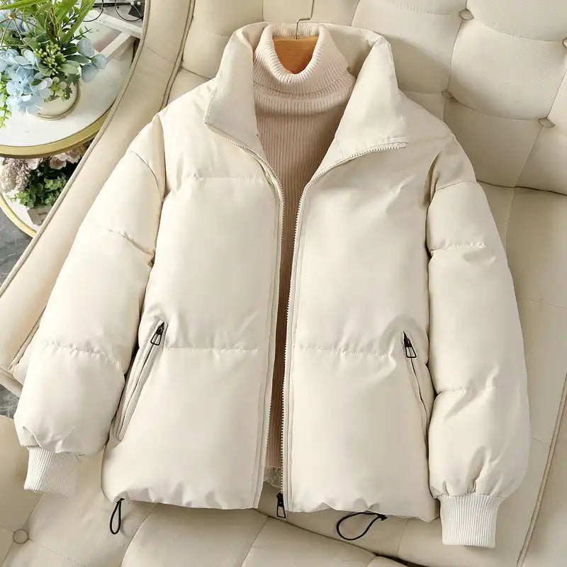Women's Casual Cropped Warm Puffer Jacket