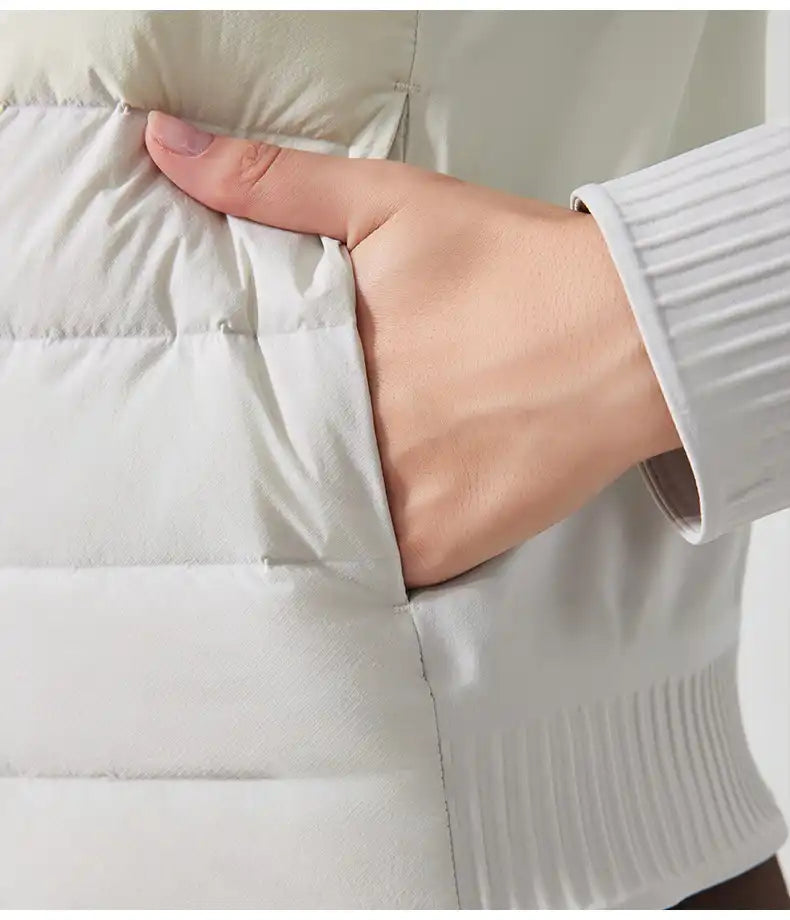 Women's Lightweight Down Jacket, Hooded Short Puffer Coat for Fall Winter Outdoor Sports