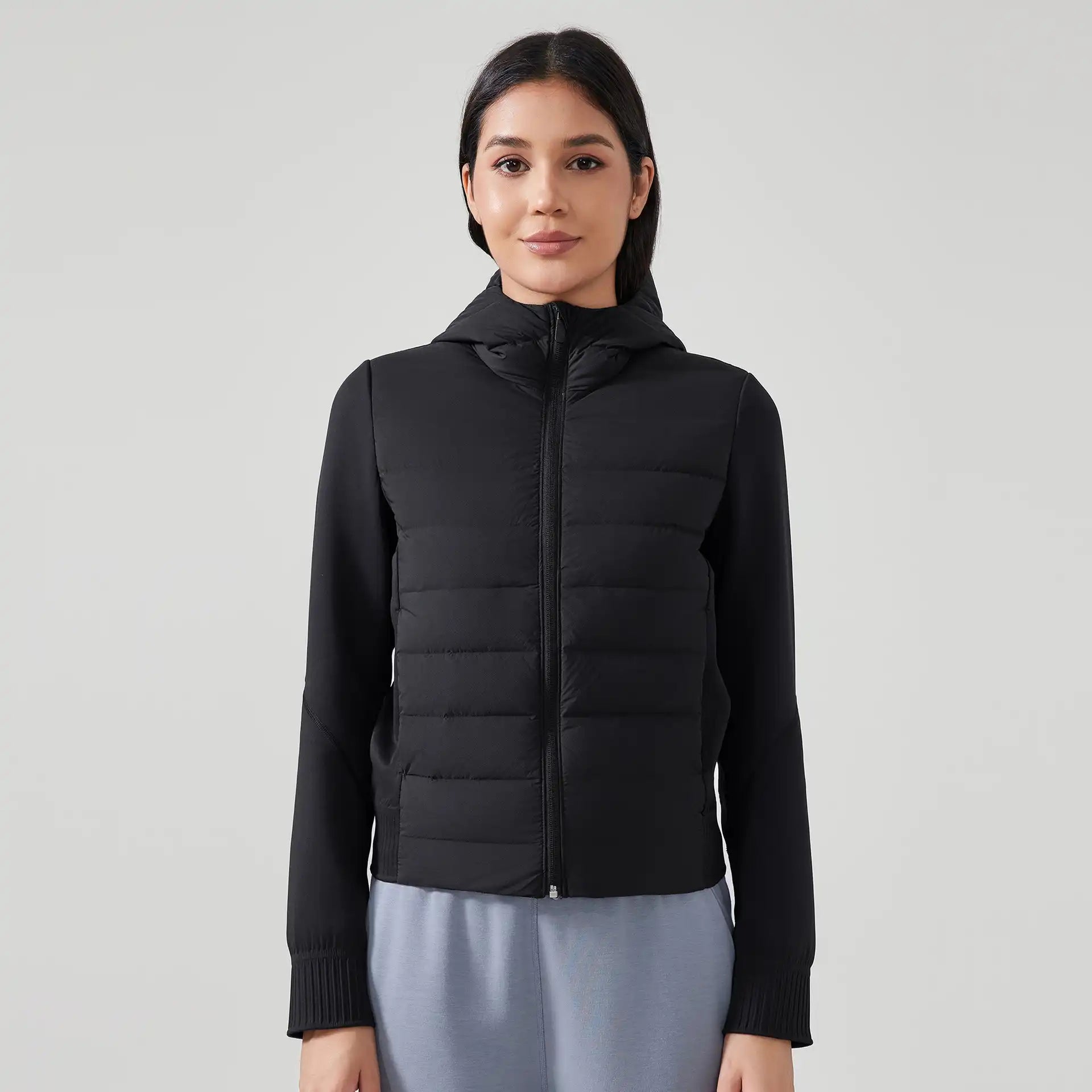 Women's Lightweight Down Jacket, Hooded Short Puffer Coat for Fall Winter Outdoor Sports