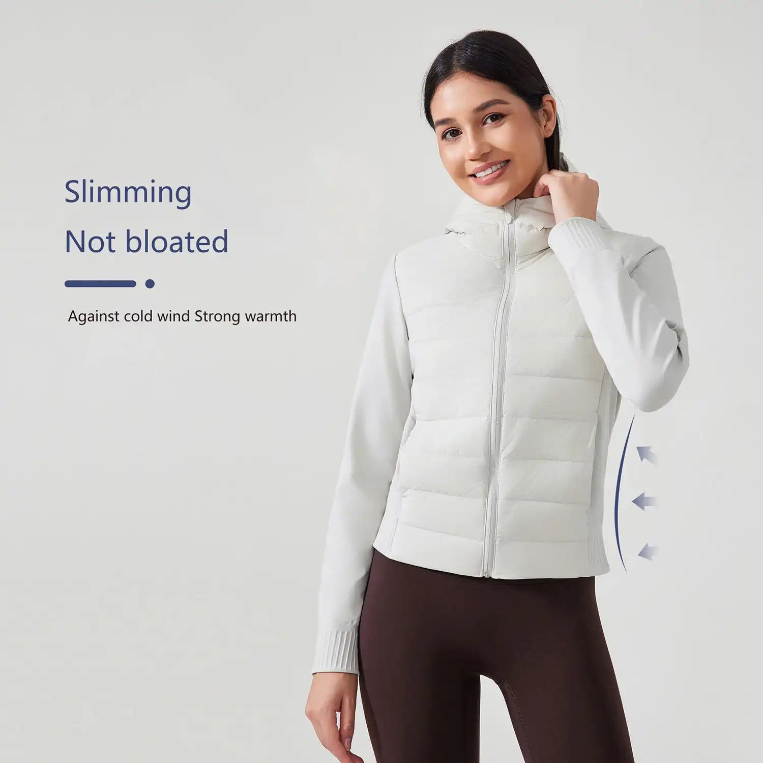 Women's Lightweight Down Jacket, Hooded Short Puffer Coat for Fall Winter Outdoor Sports