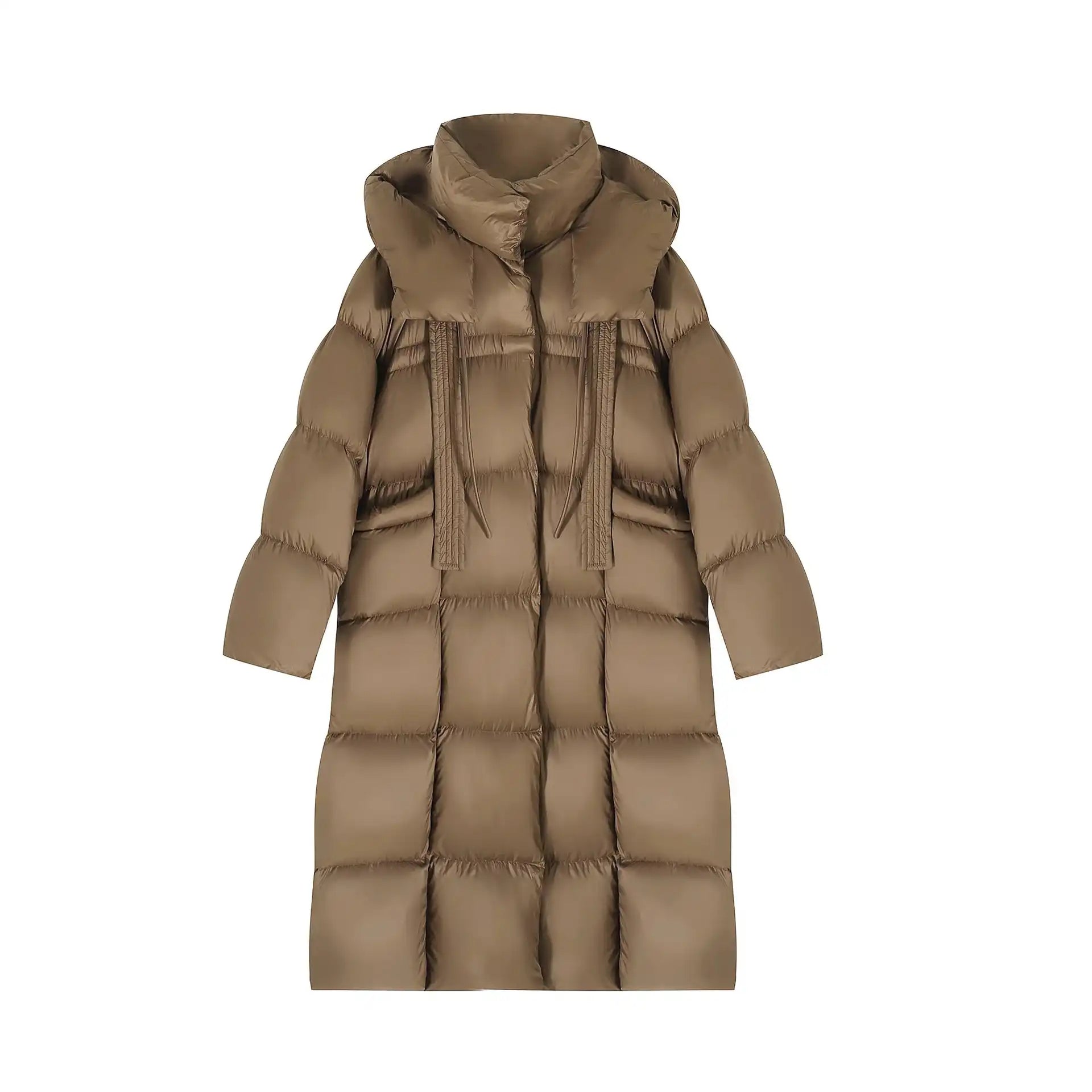 Women's Luxury Extra-Long Cocoon Down Coat - 2025 Winter Thermal Puffer Jacket Fashionable Casual Knee-Length Parka