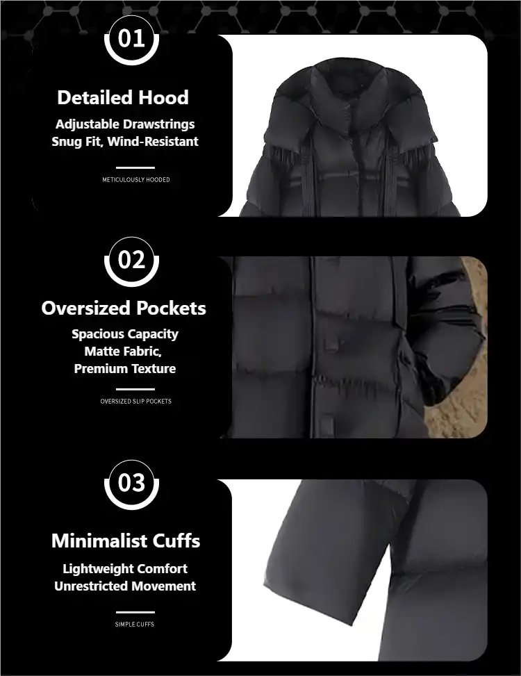 Women's Luxury Extra-Long Cocoon Down Coat - 2025 Winter Thermal Puffer Jacket Fashionable Casual Knee-Length Parka