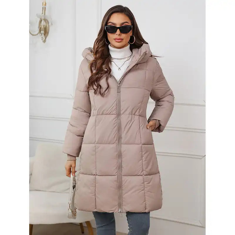Women's Luxury Thermal Long Puffer Coat with Hood | Winter 2025