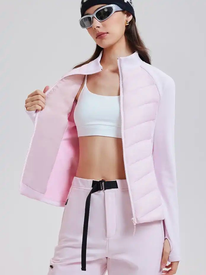 Women's Waterproof Down Jacket - 95% Goose Fill, Slim Fit for Outdoor Running & Gym