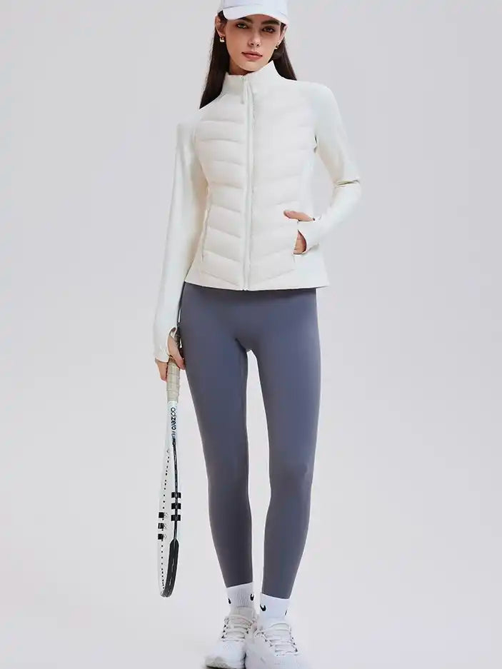 Women's Waterproof Down Jacket - 95% Goose Fill, Slim Fit for Outdoor Running & Gym