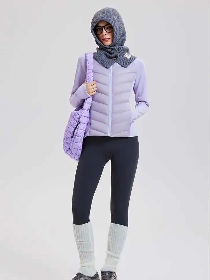 Women's Waterproof Down Jacket - 95% Goose Fill, Slim Fit for Outdoor Running & Gym