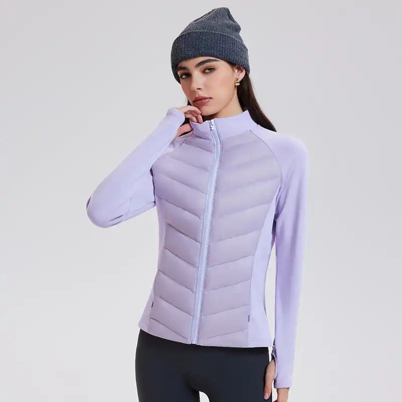 Women's Waterproof Down Jacket - 95% Goose Fill, Slim Fit for Outdoor Running & Gym