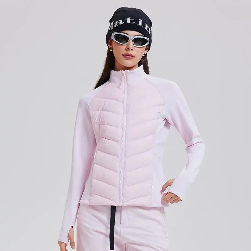 Women's Waterproof Down Jacket - 95% Goose Fill, Slim Fit for Outdoor Running & Gym