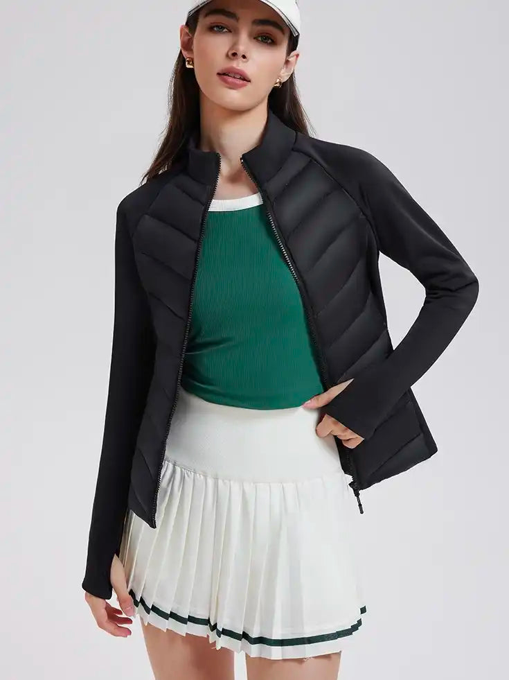 Women's Waterproof Down Jacket - 95% Goose Fill, Slim Fit for Outdoor Running & Gym