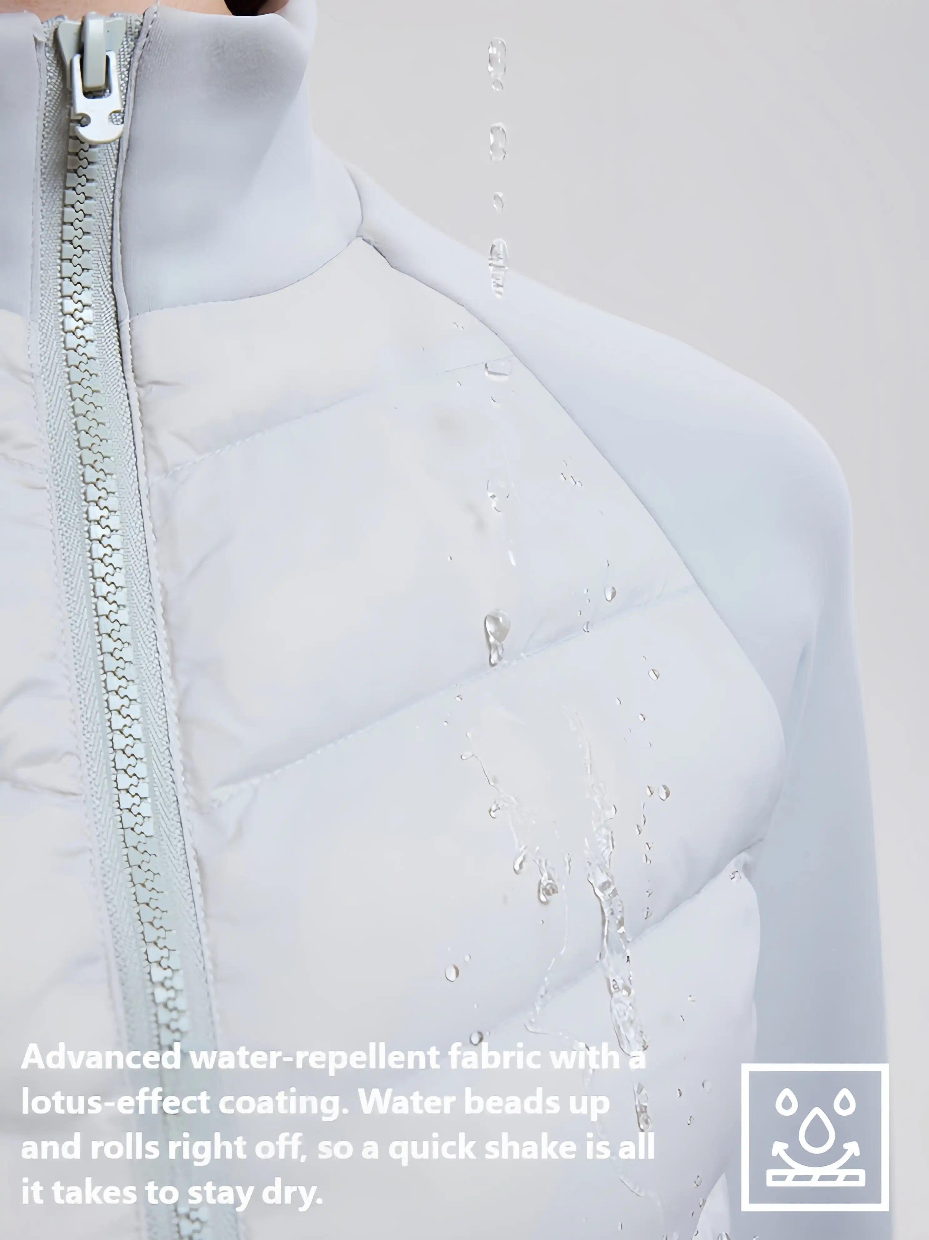 Women's Waterproof Down Jacket - 95% Goose Fill, Slim Fit for Outdoor Running & Gym