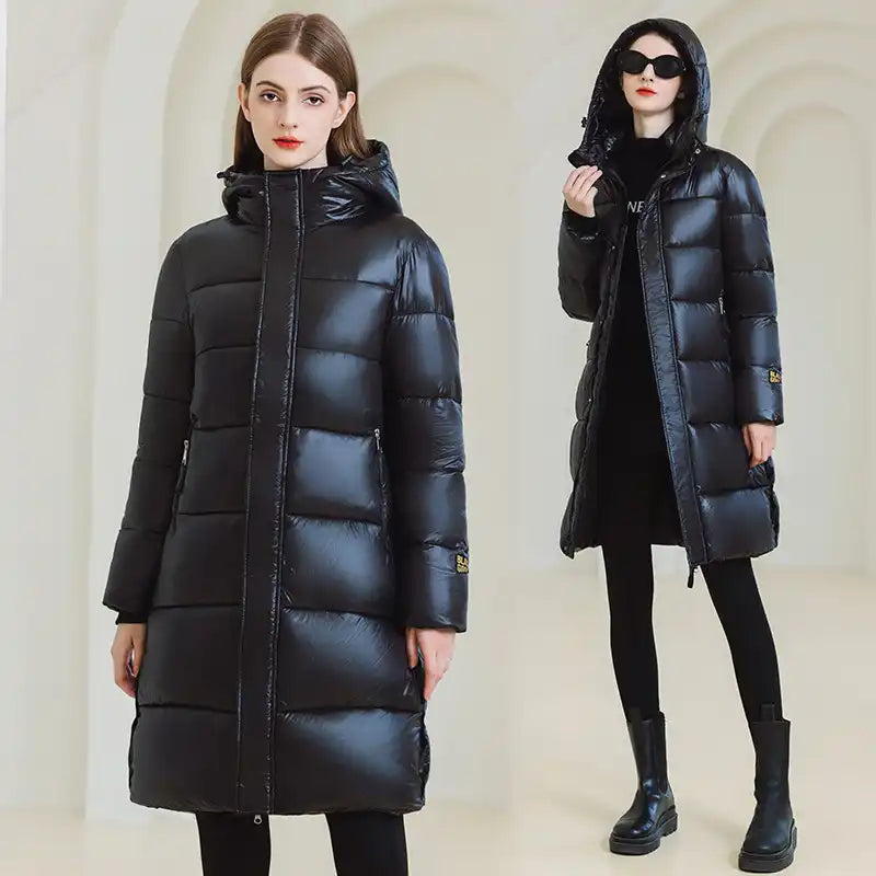 Women's Winter Hooded Coat with Pockets - Warm Stylish Outerwear