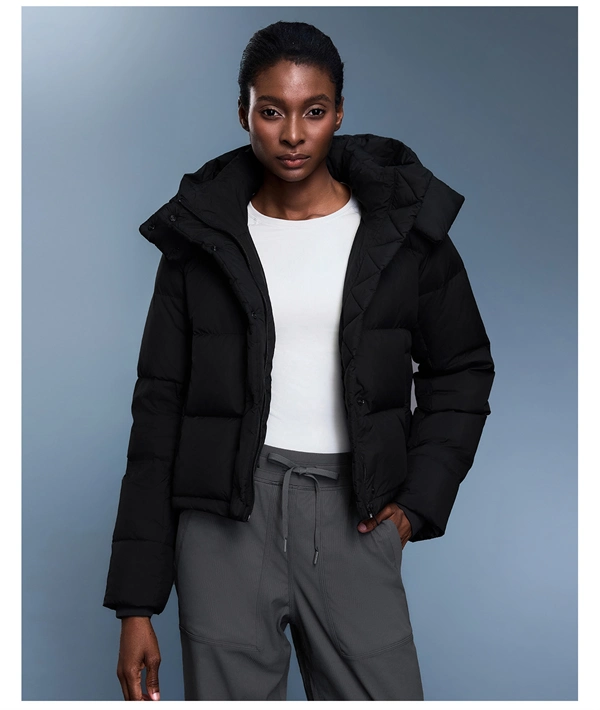 Women’s 90% White Duck Down Puffer Jacket – Thick, Warm, Windproof & Water-Resistant Winter Coat with Detachable Hood