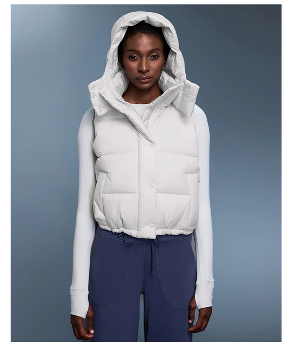 Women’s 90% White Duck Down Puffer Vest – Short, Warm, Windproof Hooded Winter Gilet