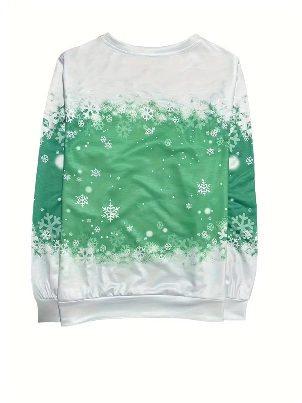 Women's Christmas Bunny Sweatshirt - Festive Pullover with Snowflake Print for Holiday Season