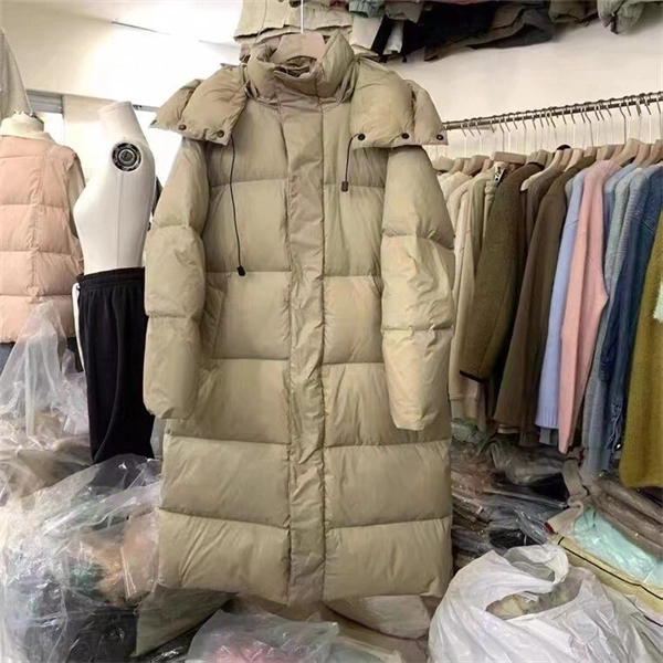 Women's Cream Mid-Length Down Coat - Premium Winter Jacket