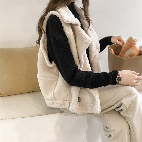 Women’s Faux Fur Shearling Vest – Trendy Winter Layer, Soft & Cozy Gilet