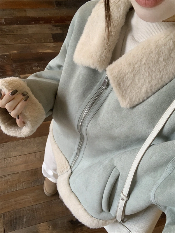 Women’s Faux Shearling Jacket – Cozy Autumn & Winter Warm Coat, Elegant Chic Style