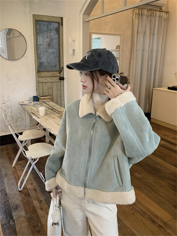 Women’s Faux Shearling Jacket – Cozy Autumn & Winter Warm Coat, Elegant Chic Style