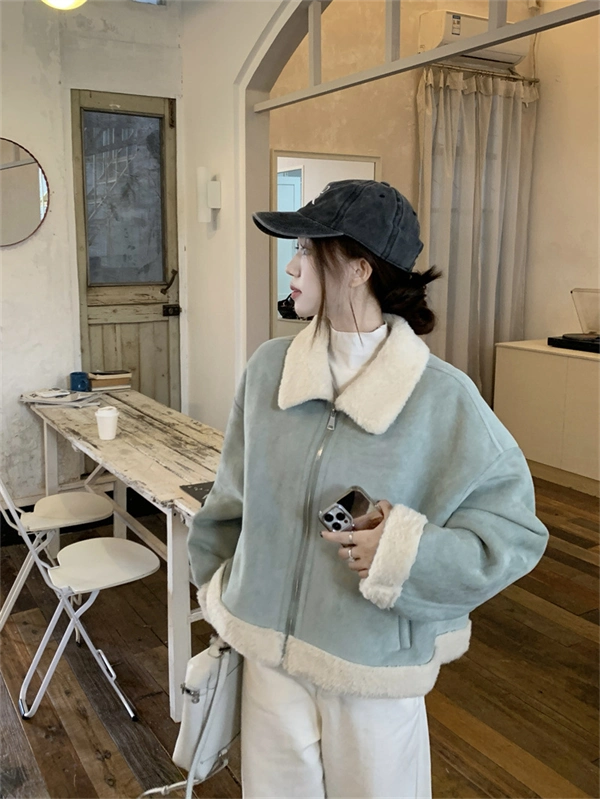 Women’s Faux Shearling Jacket – Cozy Autumn & Winter Warm Coat, Elegant Chic Style