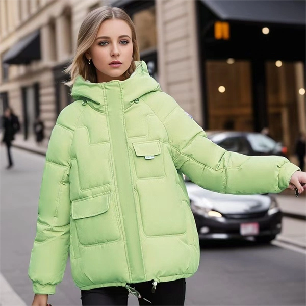 Women's Hooded Puffer Jacket - Winter Thick Quilted Coat with Multi-Pockets, Plus Size Available