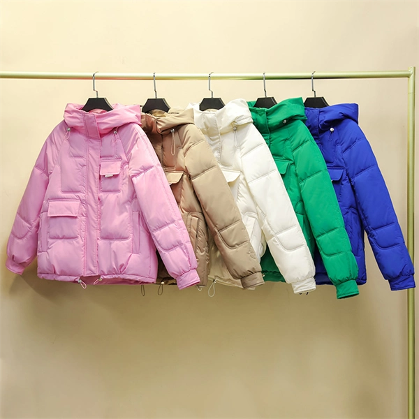 Women's Hooded Puffer Jacket - Winter Thick Quilted Coat with Multi-Pockets, Plus Size Available