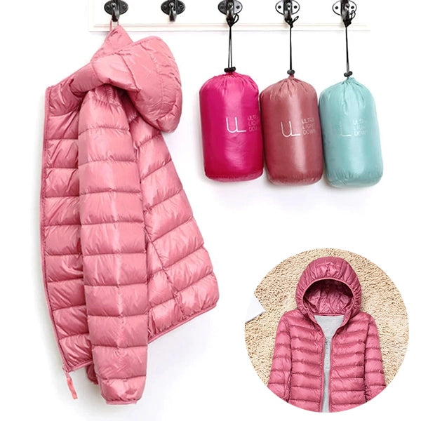 Women’s Lightweight Packable Puffer Jacket with Hood – Plus Size up to 7XL