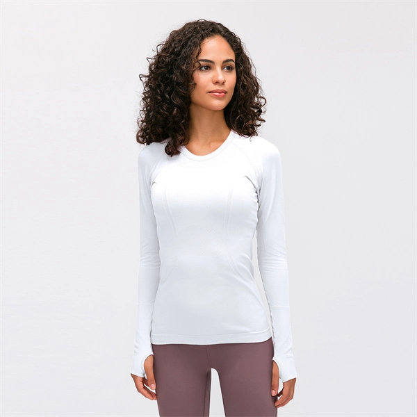 Women’s Long Sleeve Quick-Dry Sports Top – Seamless, Breathable Running & Yoga Shirt