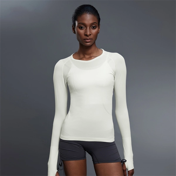 Women’s Long Sleeve Quick-Dry Sports Top – Seamless, Breathable Running & Yoga Shirt