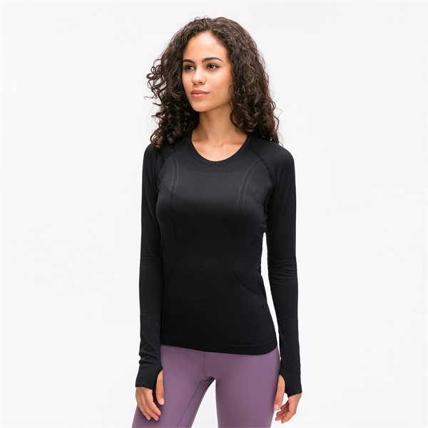 Women’s Long Sleeve Quick-Dry Sports Top – Seamless, Breathable Running & Yoga Shirt