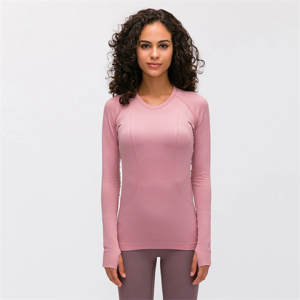 Women’s Long Sleeve Quick-Dry Sports Top – Seamless, Breathable Running & Yoga Shirt